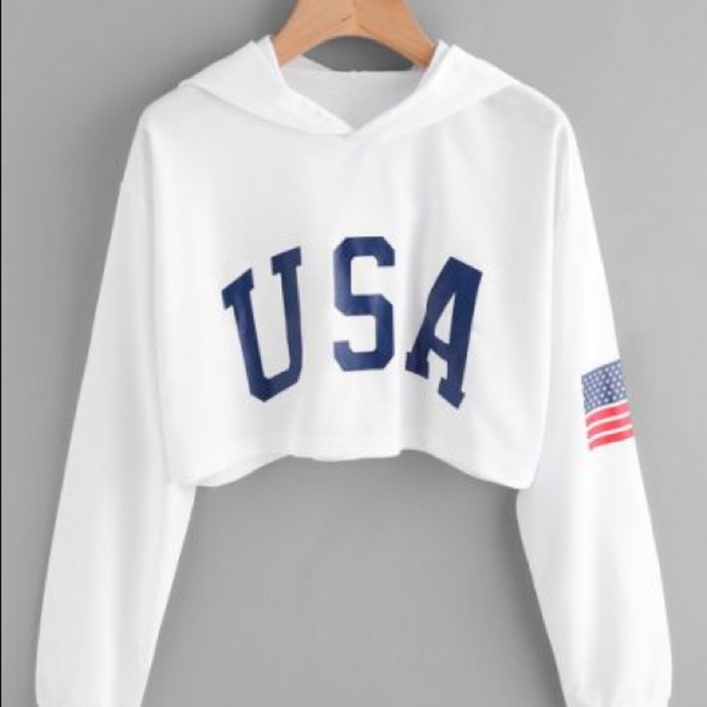 America cropped hoodie